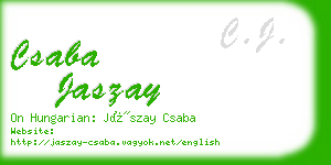 csaba jaszay business card